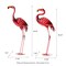 38.5"H/36.25"H Metal Standing Flamingo Garden Statue with Stakes